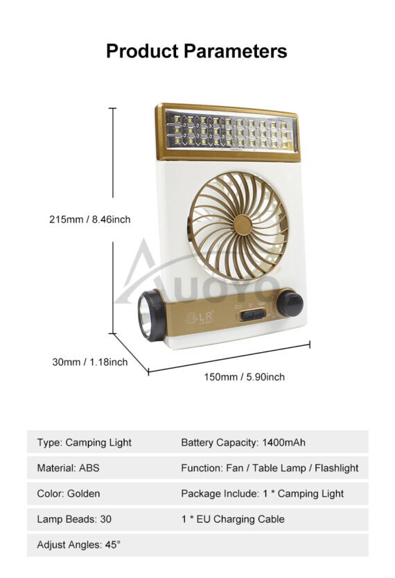 4 in 1 solar Multi Function light with fan