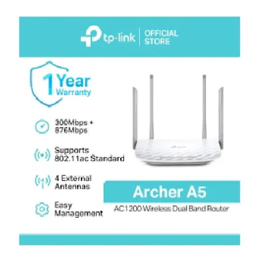 TP-Link Archer A5 AC1200 Dual-Band Wi-Fi Router